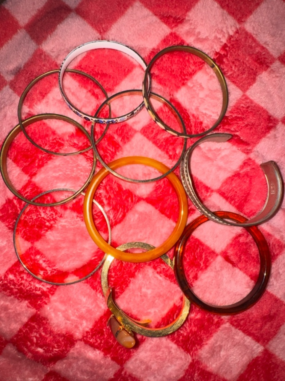 Stackable Mixed Metal and Resin Bangle Bracelet Lot - Picture 3 of 4